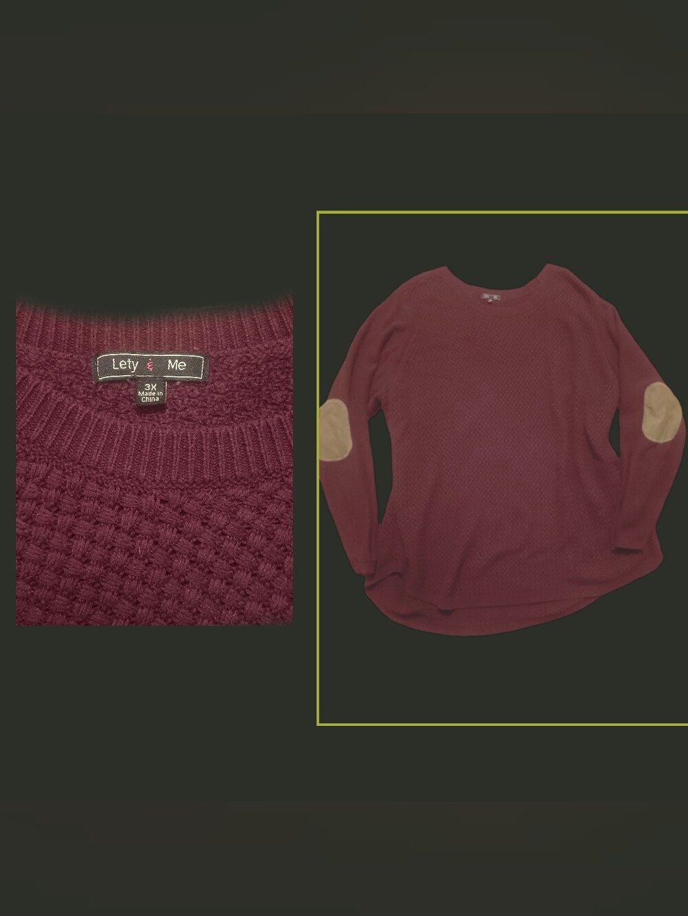 NOW $5. SWEATER BURGENDY